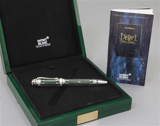 A Montblanc Peter The Great Patron of Art Series limited edition 888 fountain pen,